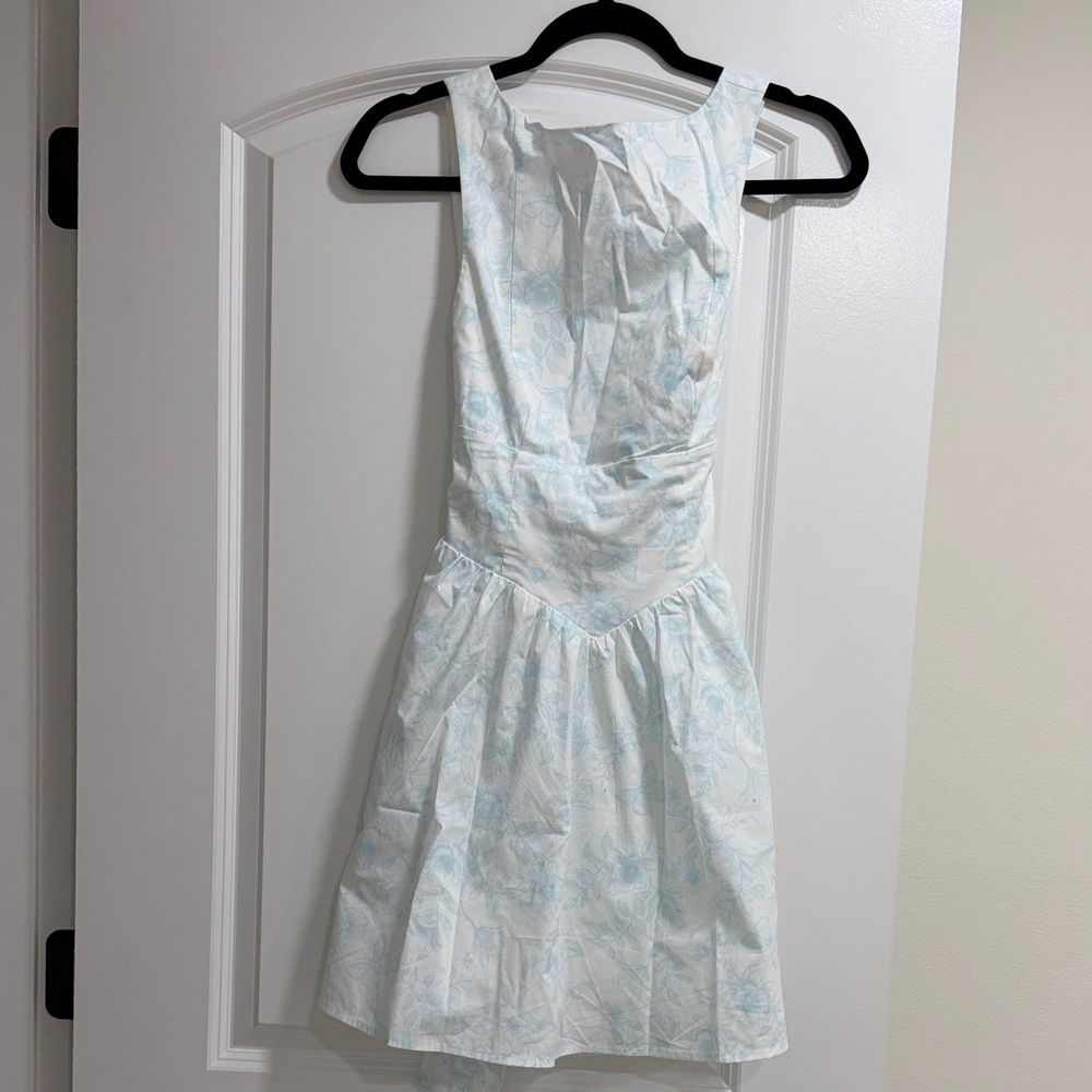 Wild Fable White and Blue Floral Dress